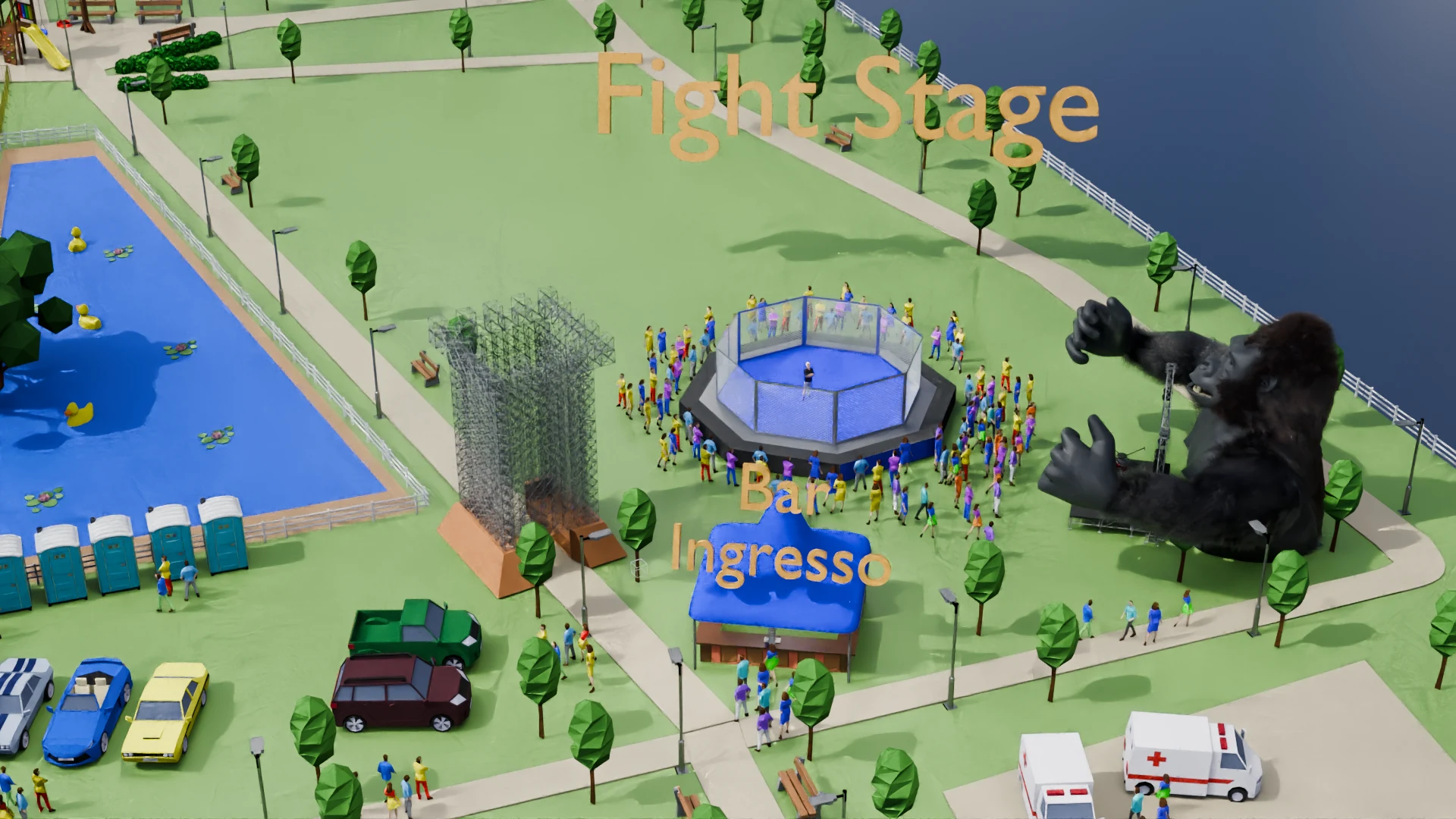Mappa 3D del Poggio Arena Live 2026 per sabato 12 settembre: panoramica dell’arena