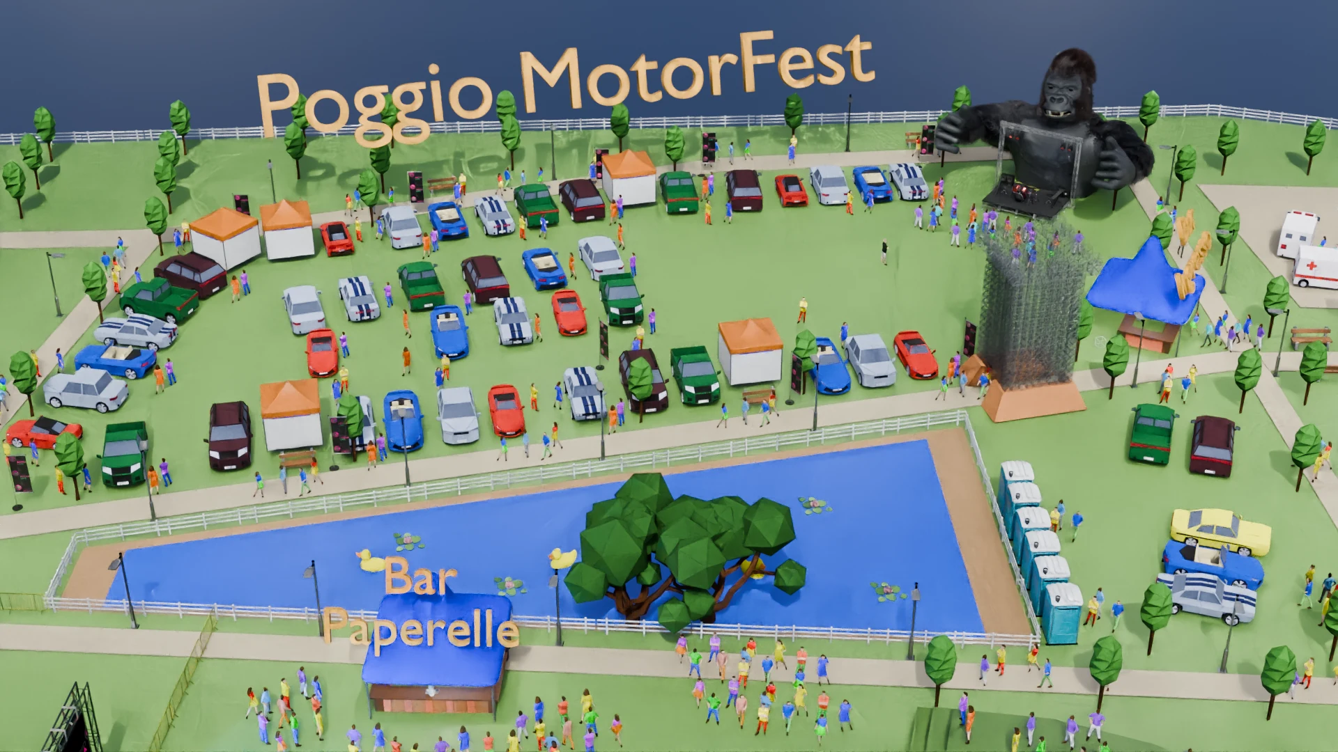 Mappa 3D del Poggio Arena Live 2026 per domenica 13 settembre: panoramica dell’arena