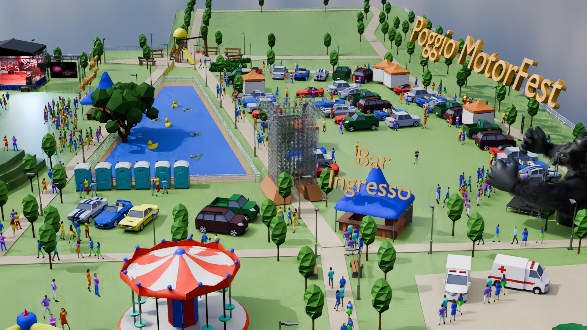 Mappa 3D del Poggio Arena Live 2026 per domenica 13 settembre: ingresso e percorso di accesso